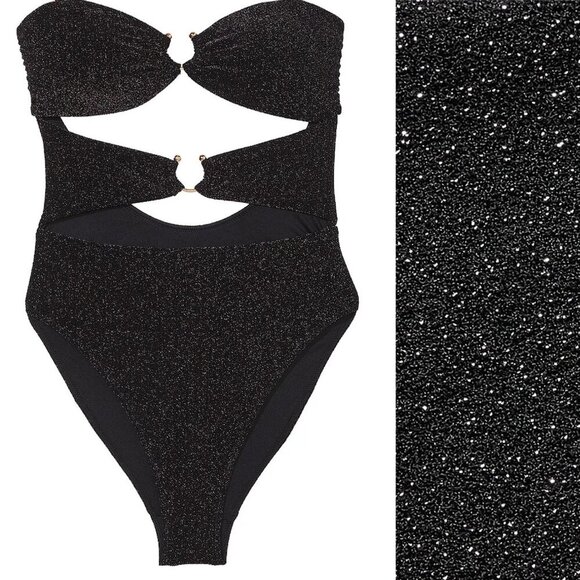 New! Victoria’s Secret Shimmer Cutout Bandeau One Piece Swimsuit 3689 - Picture 1 of 8